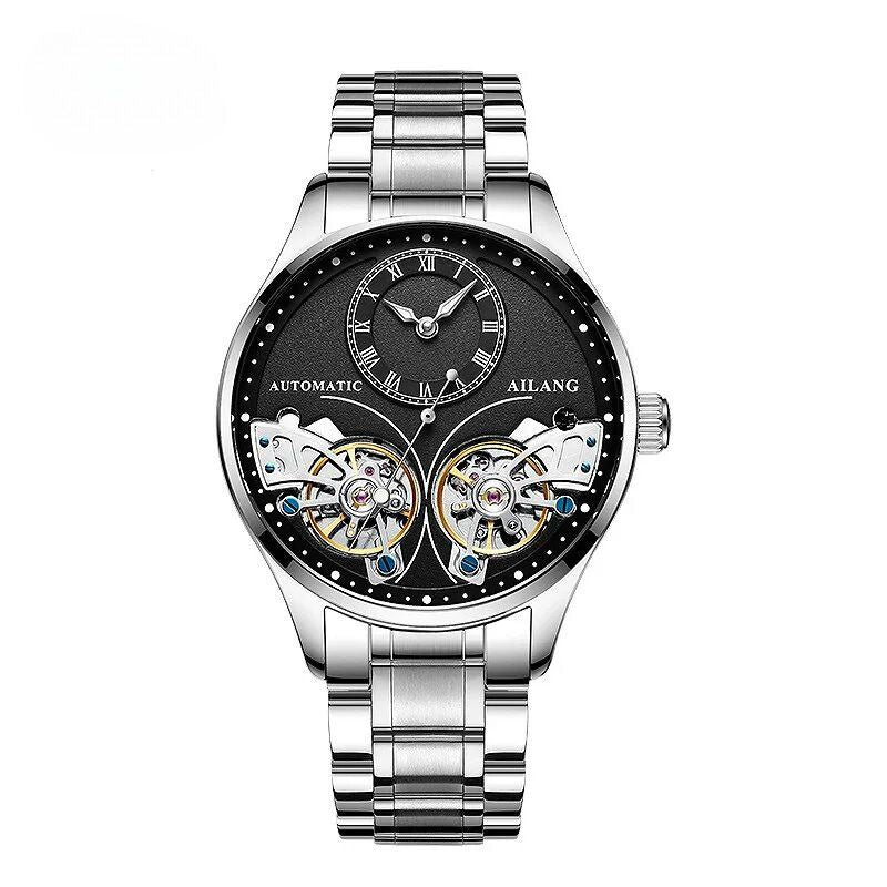 Mechanisch horloge met dubbele tourbillon en lichtgevend display