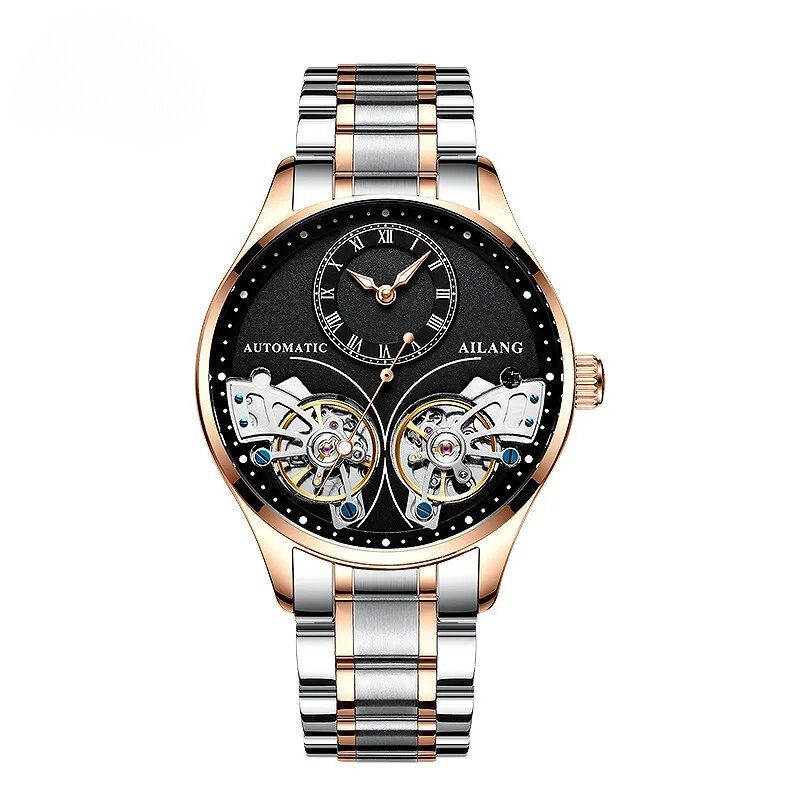 Mechanisch horloge met dubbele tourbillon en lichtgevend display