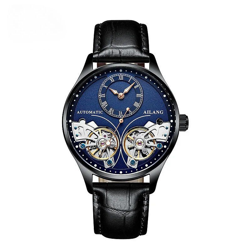 Mechanisch horloge met dubbele tourbillon en lichtgevend display
