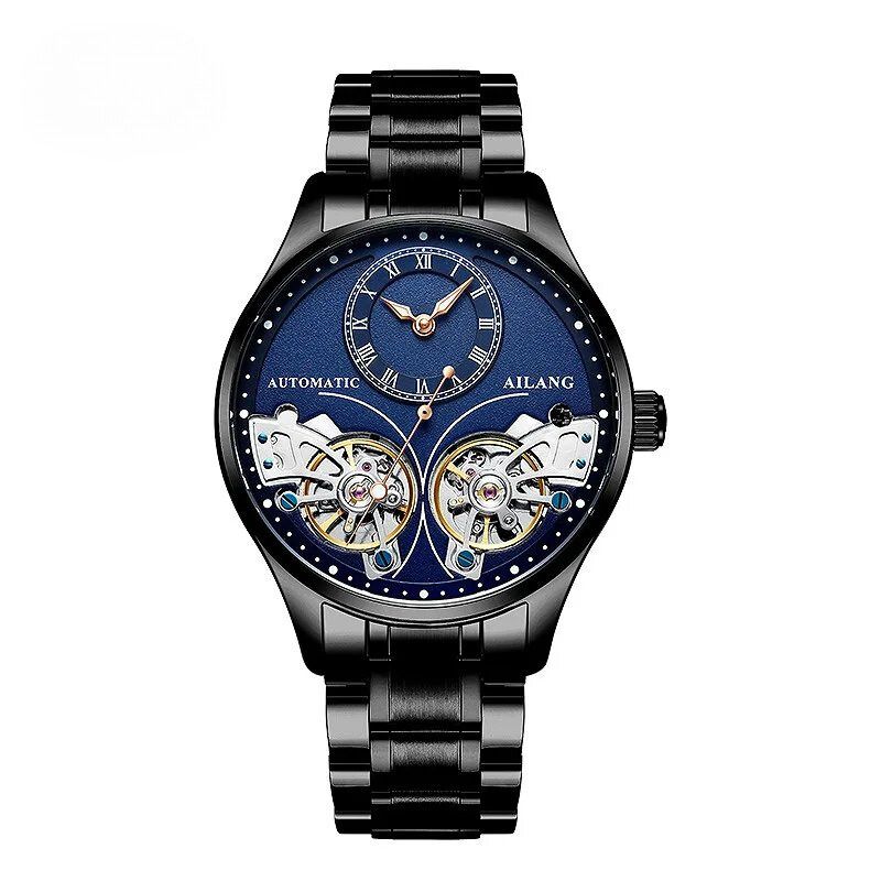 Mechanisch horloge met dubbele tourbillon en lichtgevend display