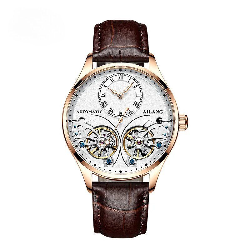 Mechanisch horloge met dubbele tourbillon en lichtgevend display