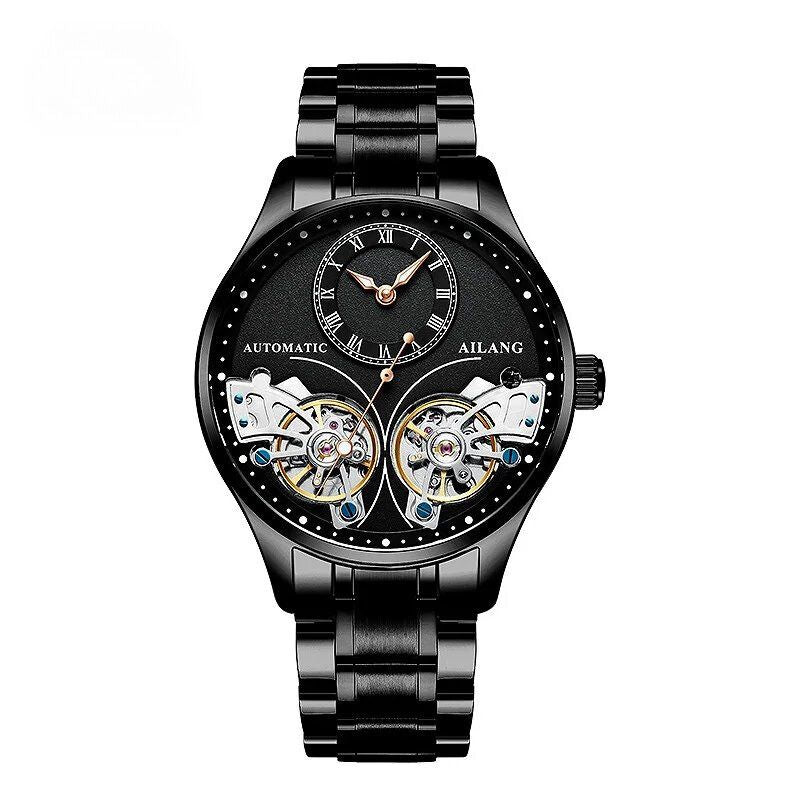 Mechanisch horloge met dubbele tourbillon en lichtgevend display
