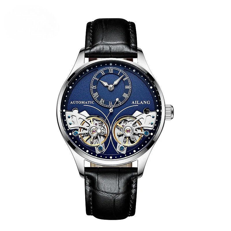 Mechanisch horloge met dubbele tourbillon en lichtgevend display