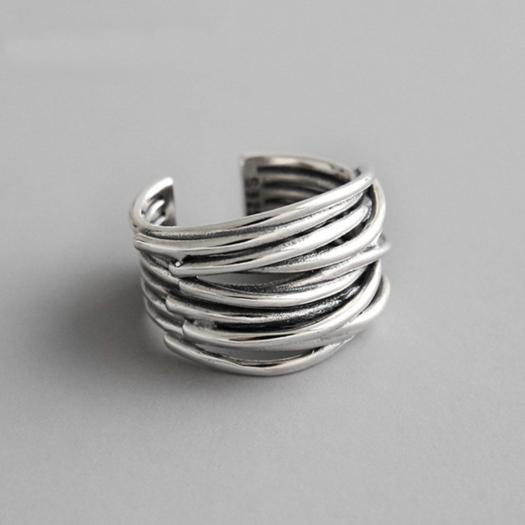 Verstelbare layée ring van zilver