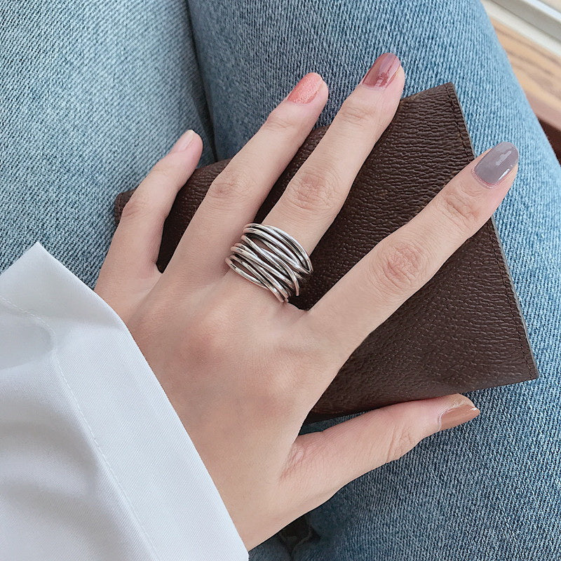 Verstelbare layée ring van zilver