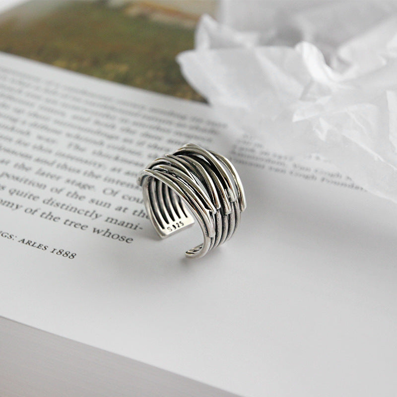 Verstelbare layée ring van zilver
