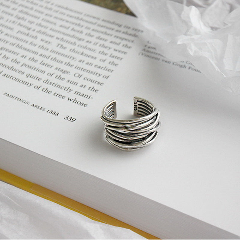 Verstelbare layée ring van zilver