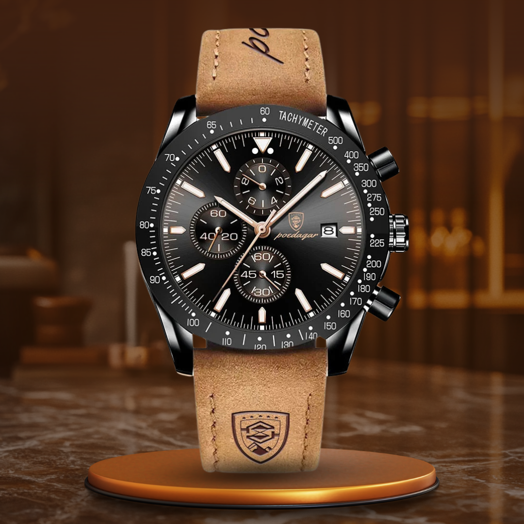 Lichtgevend chronograafhorloge met datum