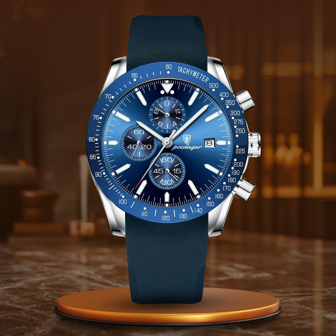 Lichtgevend chronograafhorloge met datum