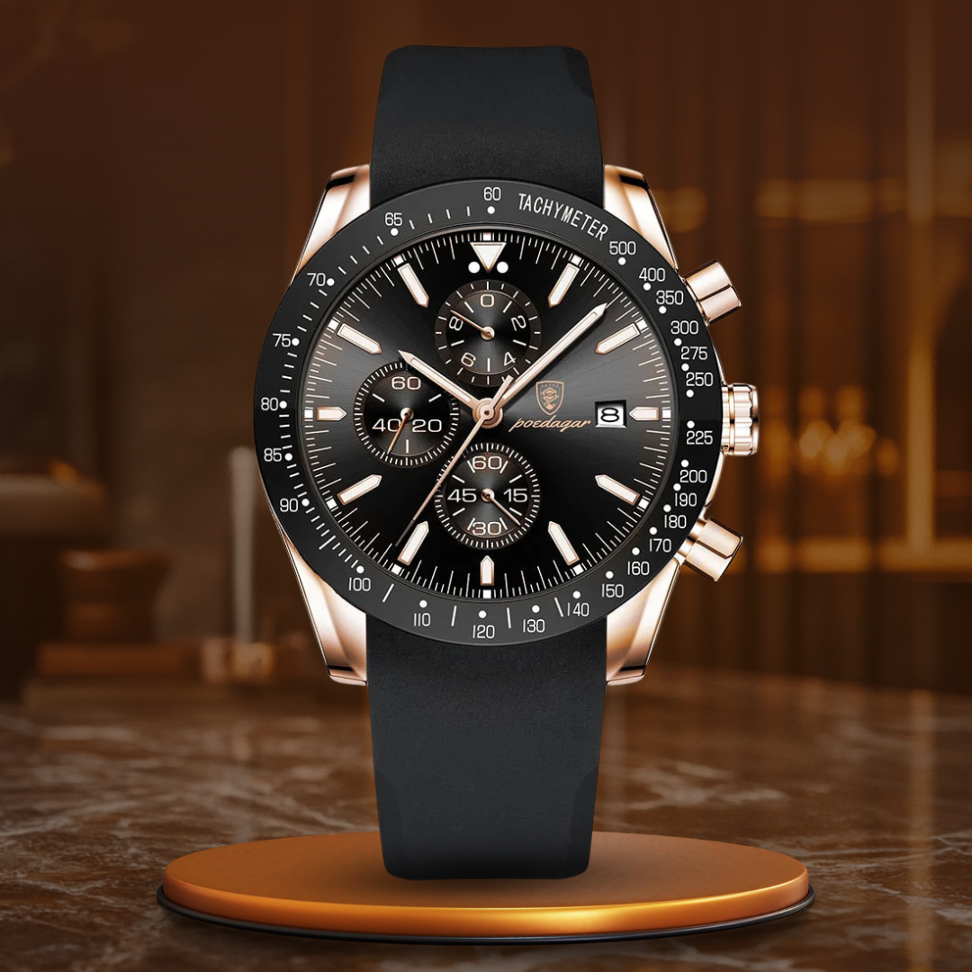 Lichtgevend chronograafhorloge met datum