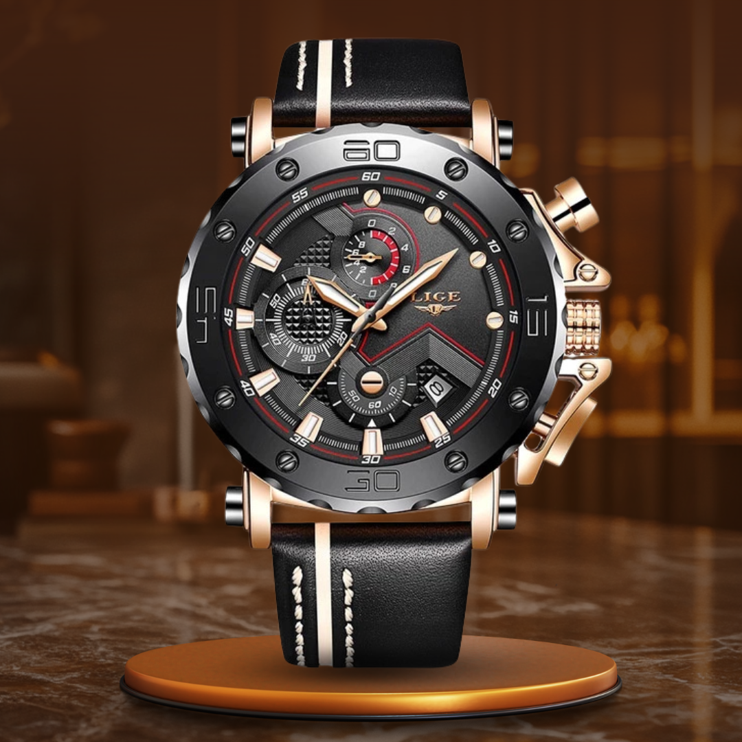 Luxe militair horloge van roestvrij staal met quartz uurwerk
