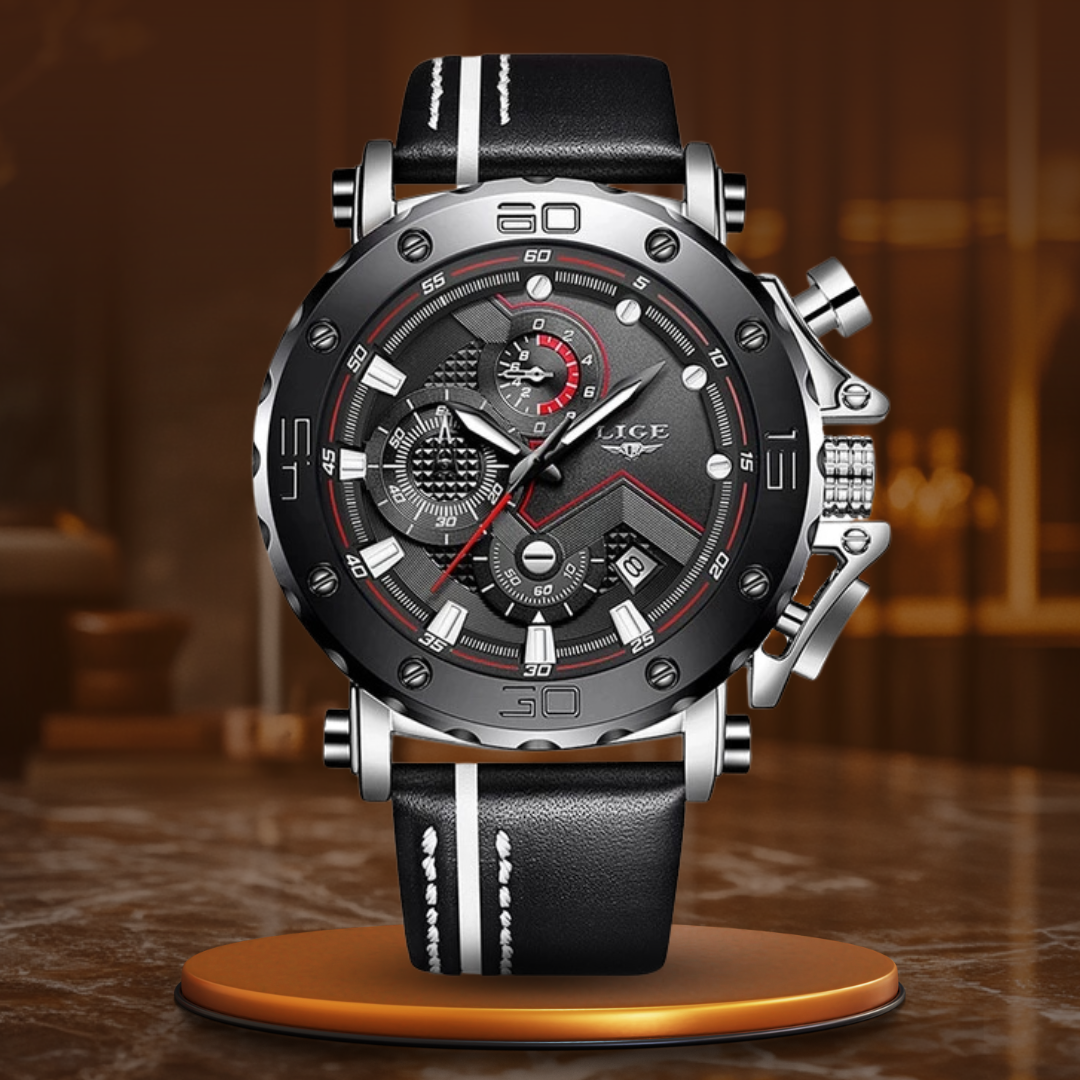 Luxe militair horloge van roestvrij staal met quartz uurwerk
