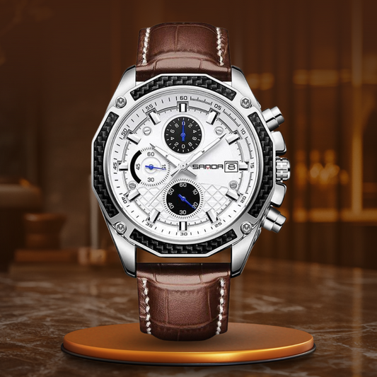 Quartz chronograaf coureurshorloge