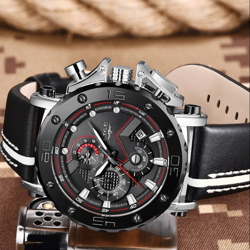 Luxe militair horloge van roestvrij staal met quartz uurwerk