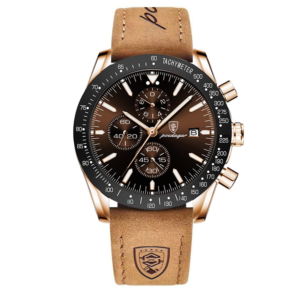 Lichtgevend chronograafhorloge met datum