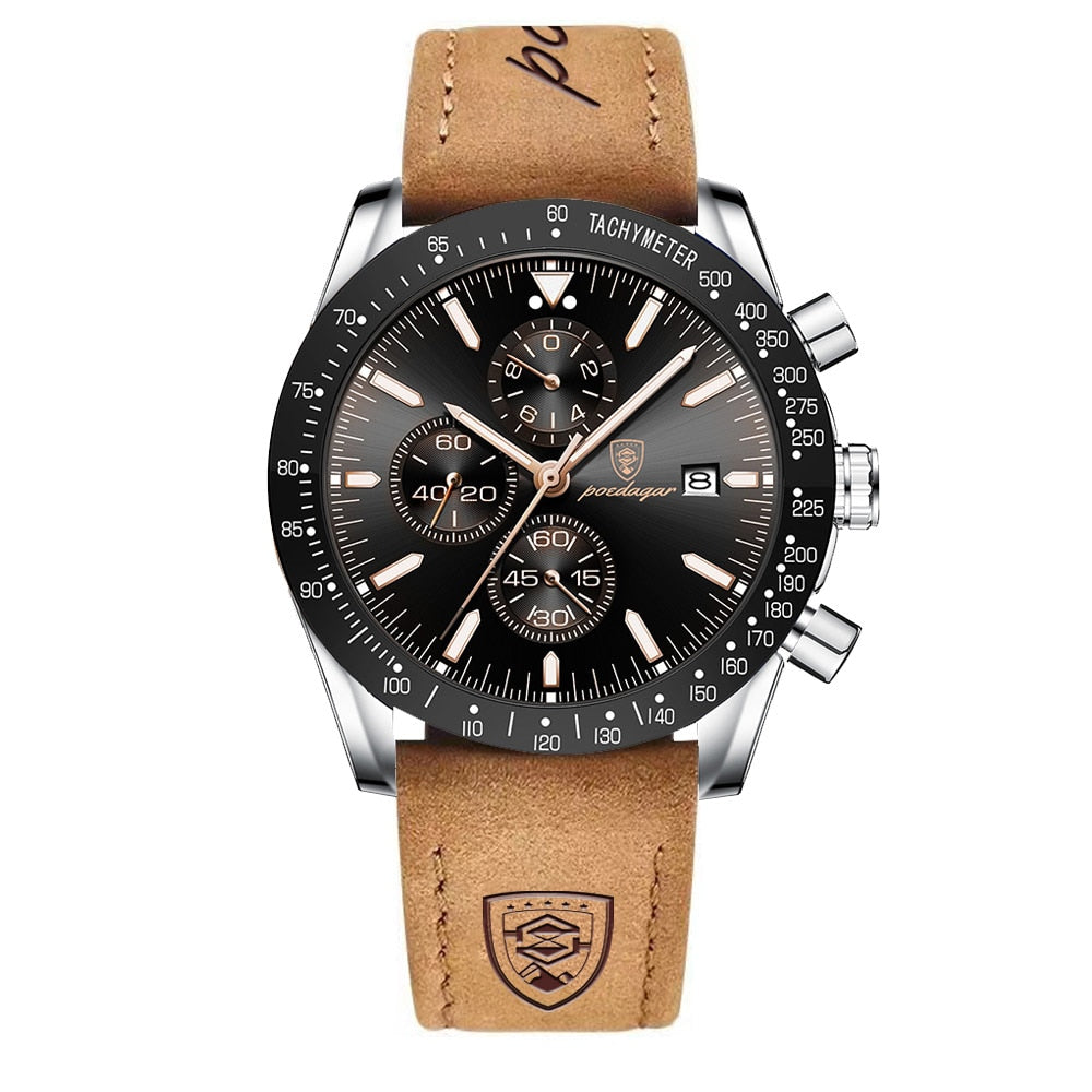 Lichtgevend chronograafhorloge met datum