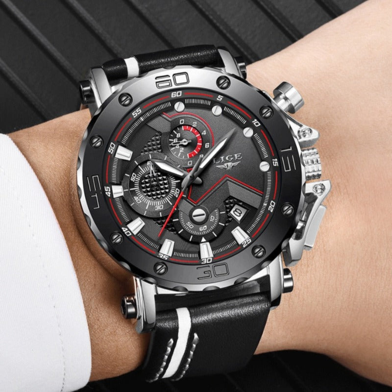 Luxe militair horloge van roestvrij staal met quartz uurwerk