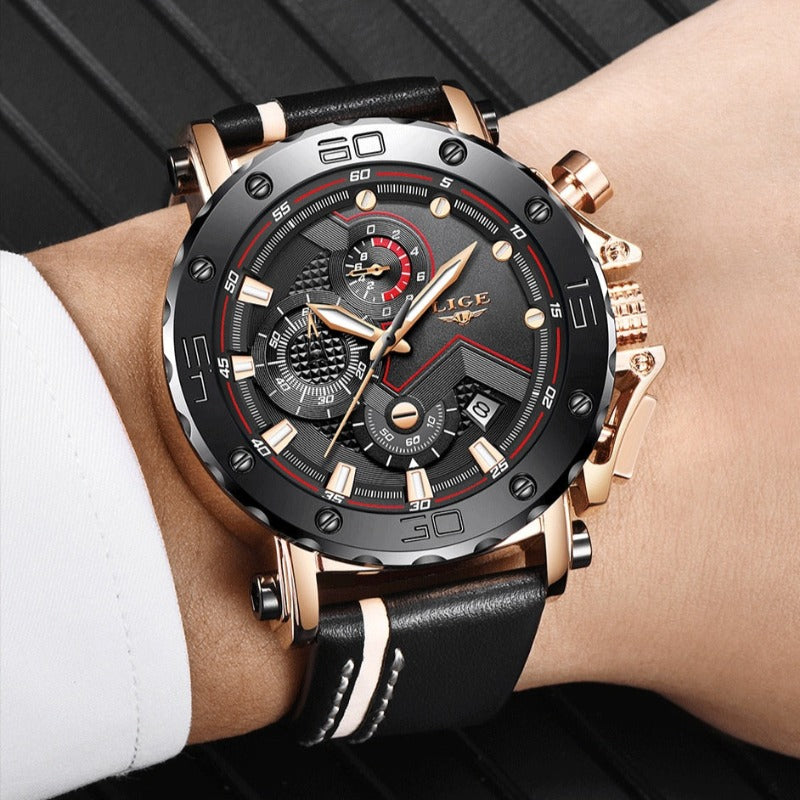 Luxe militair horloge van roestvrij staal met quartz uurwerk