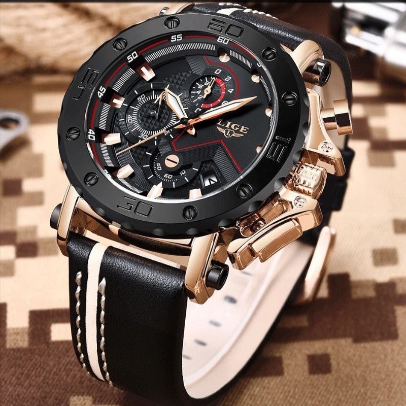 Luxe militair horloge van roestvrij staal met quartz uurwerk