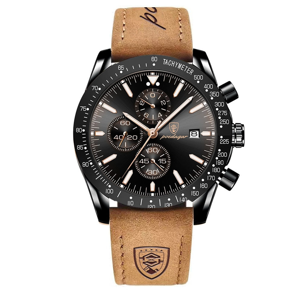 Lichtgevend chronograafhorloge met datum