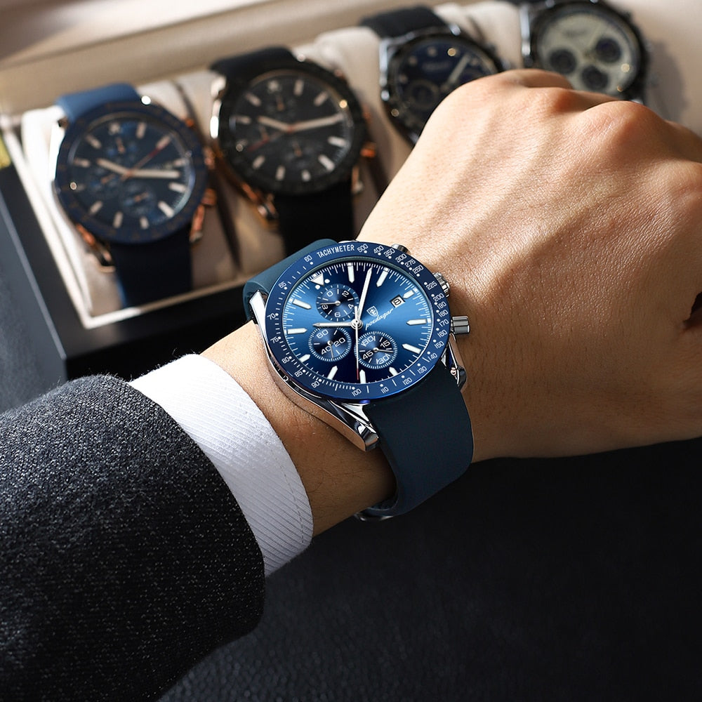 Lichtgevend chronograafhorloge met datum