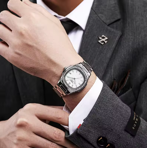 Sportchronograafhorloge van roestvrij staal
