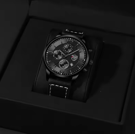 Stijlvol zwart herenhorloge