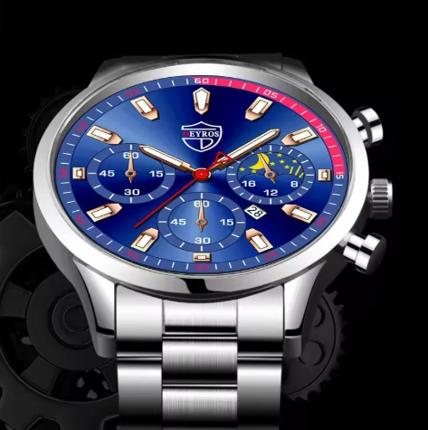Stijlvol zilveren herenhorloge