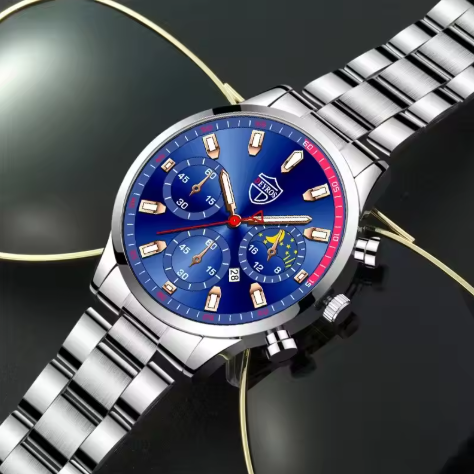 Stijlvol zilveren herenhorloge