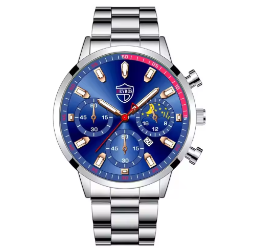 Stijlvol zilveren herenhorloge