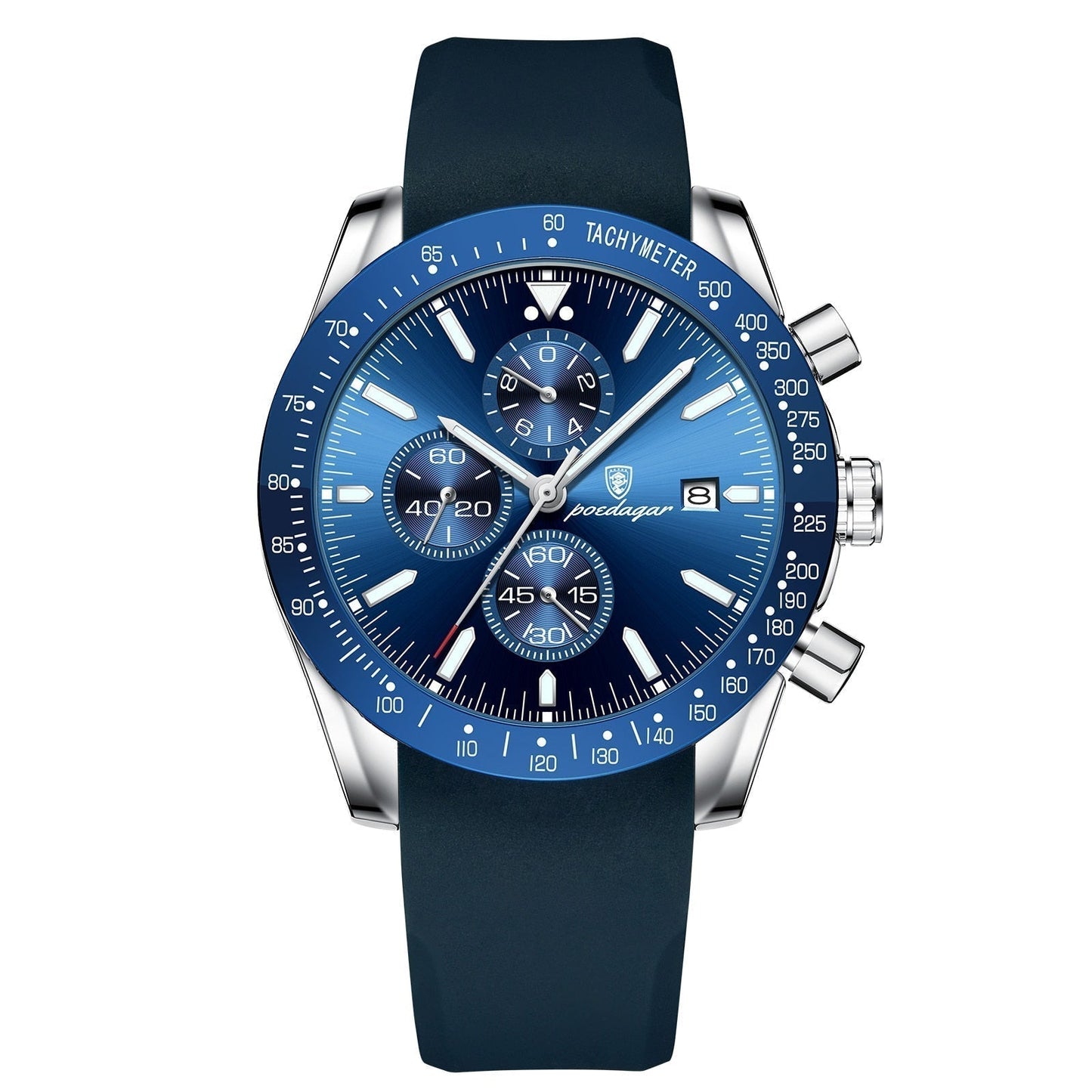 Lichtgevend chronograafhorloge met datum