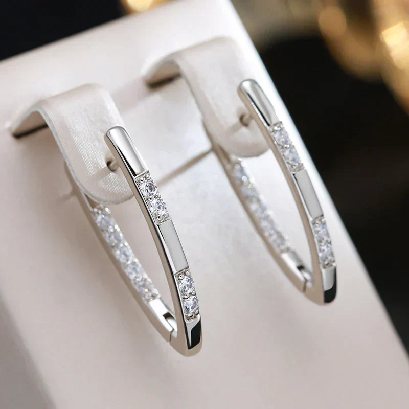 Elegante zirkonia oorbellen in goud