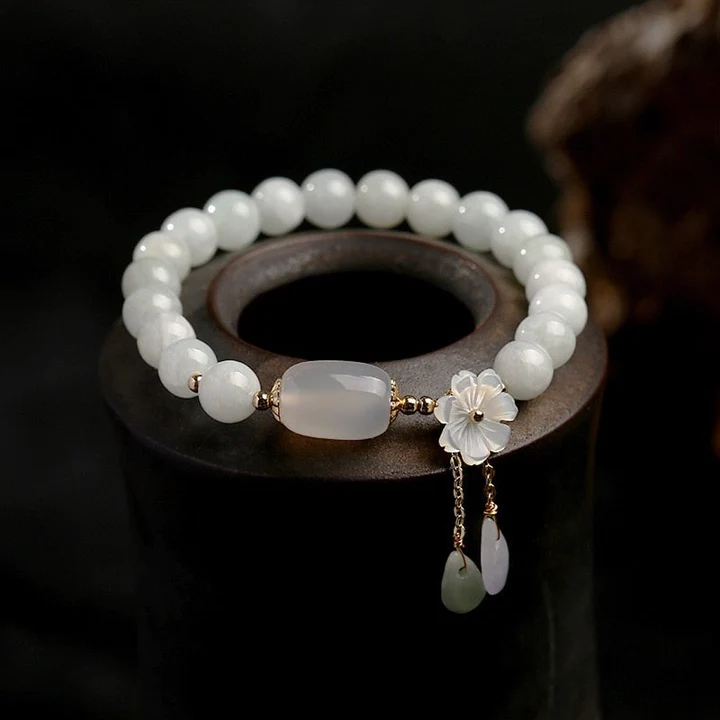 Aquamarijn armband met parels
