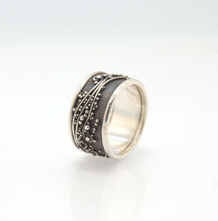 Vintage donkere zilveren ring