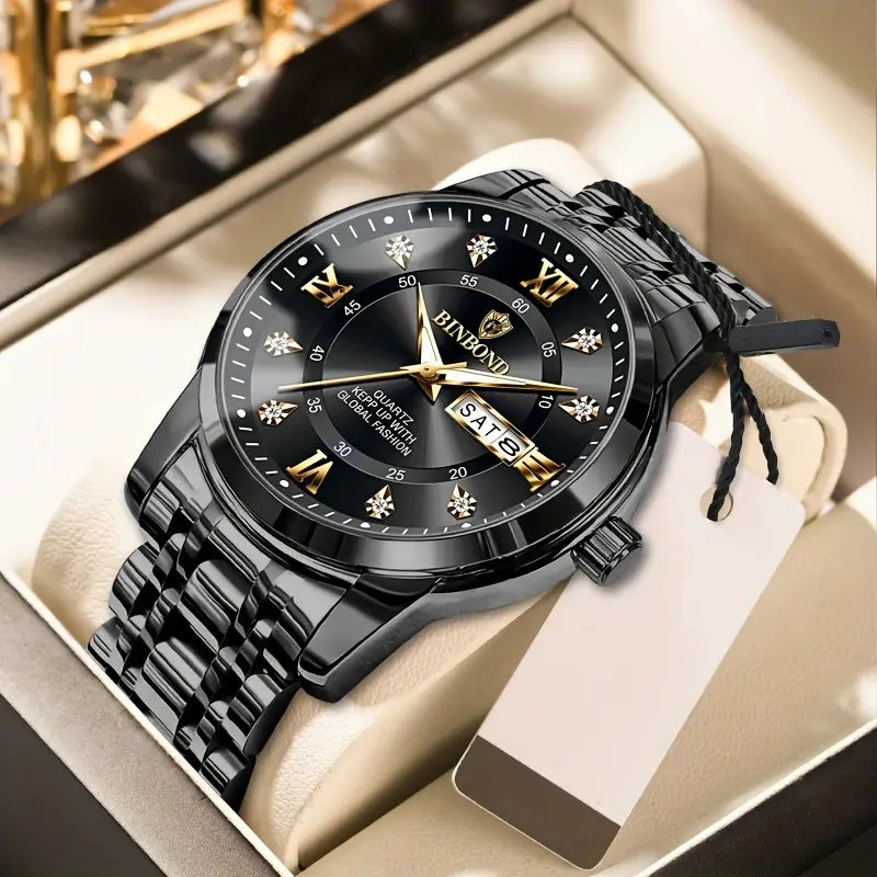Binbond - luxe herenhorloge met dubbele kalender