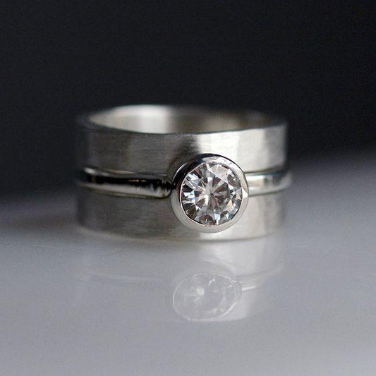 Zilveren ring met vintage zirkonia