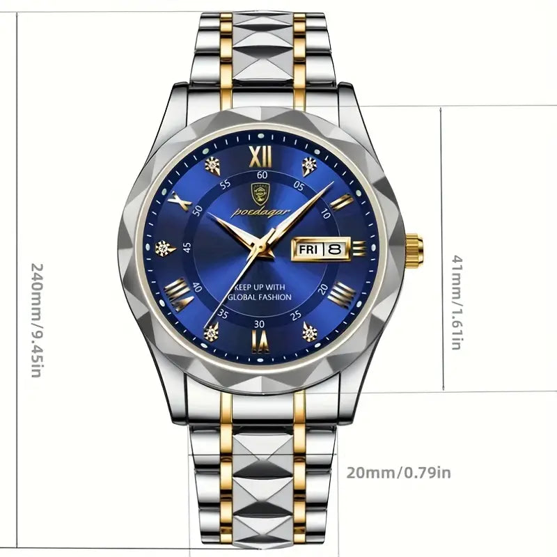 Herenhorloge van roestvrij staal