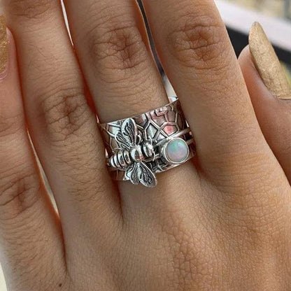 Bijen edelsteen meditatie spinner ring