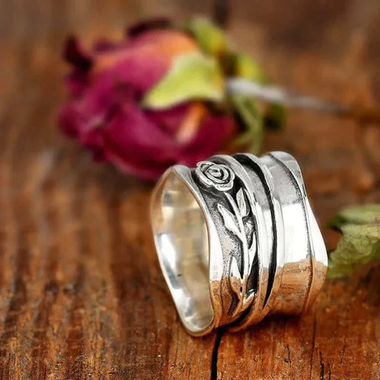 Vintage zilveren blume ring