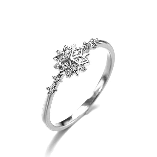Sneeuwvlokring gemaakt van 925 sterling zilver