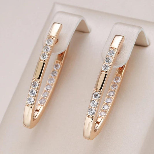 Elegante zirkonia oorbellen in goud