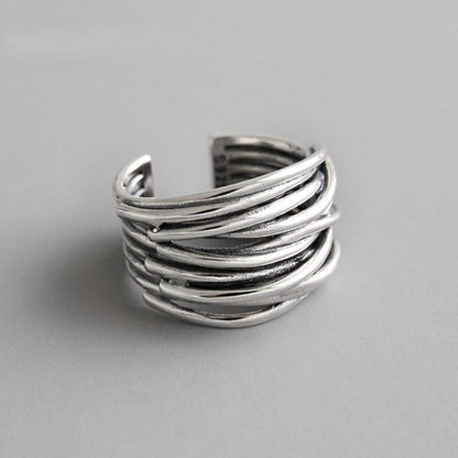 Verstelbare layée ring van zilver