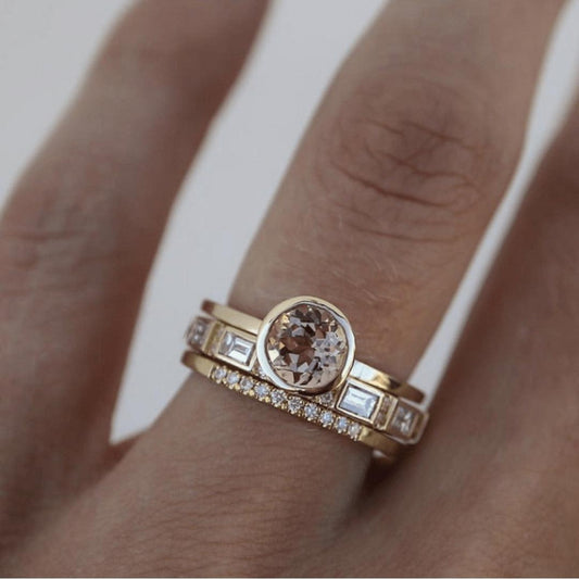 Vintage ring met gouden zirkonium