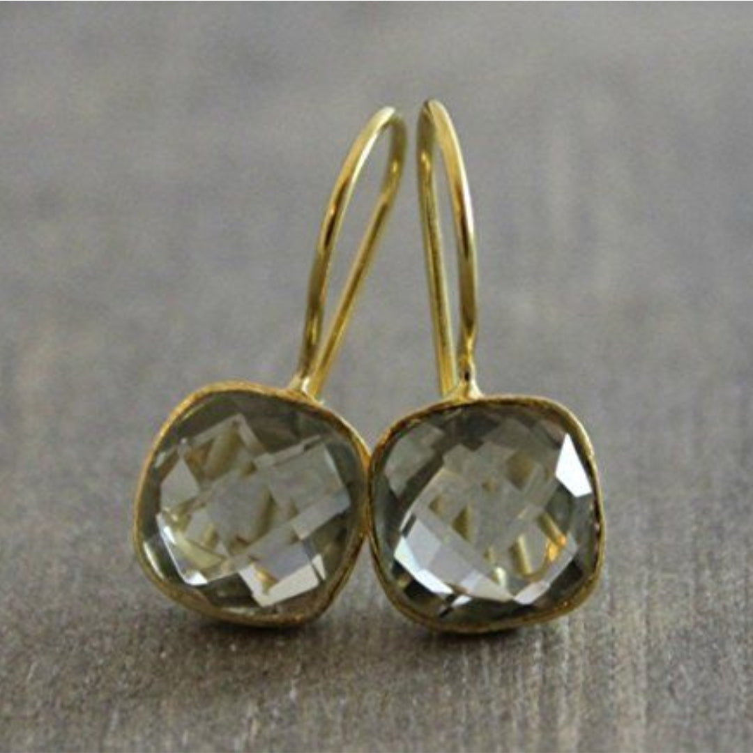 Vintage gouden groene oorbellen