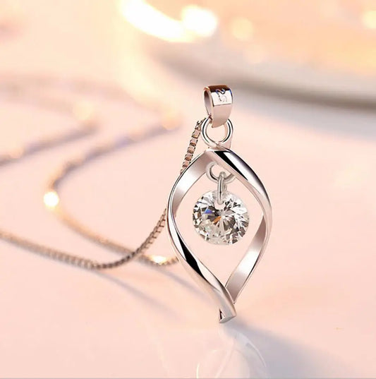 Ketting met zirkonia in zilver