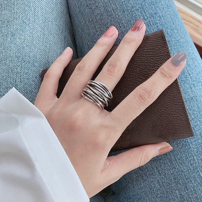 Verstelbare layée ring van zilver