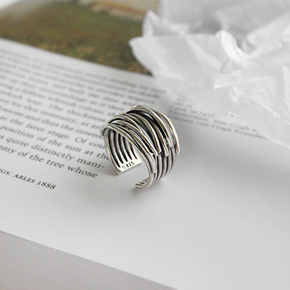 Verstelbare layée ring van zilver