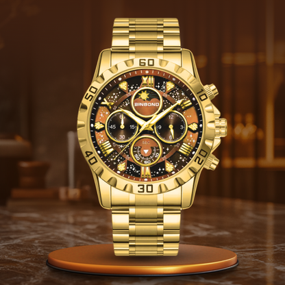 Luxe chronograaf horloge met metalen armband