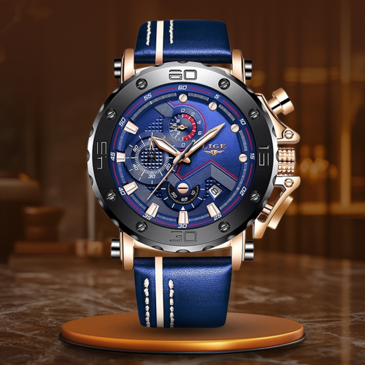 Luxe militair horloge van roestvrij staal met quartz uurwerk