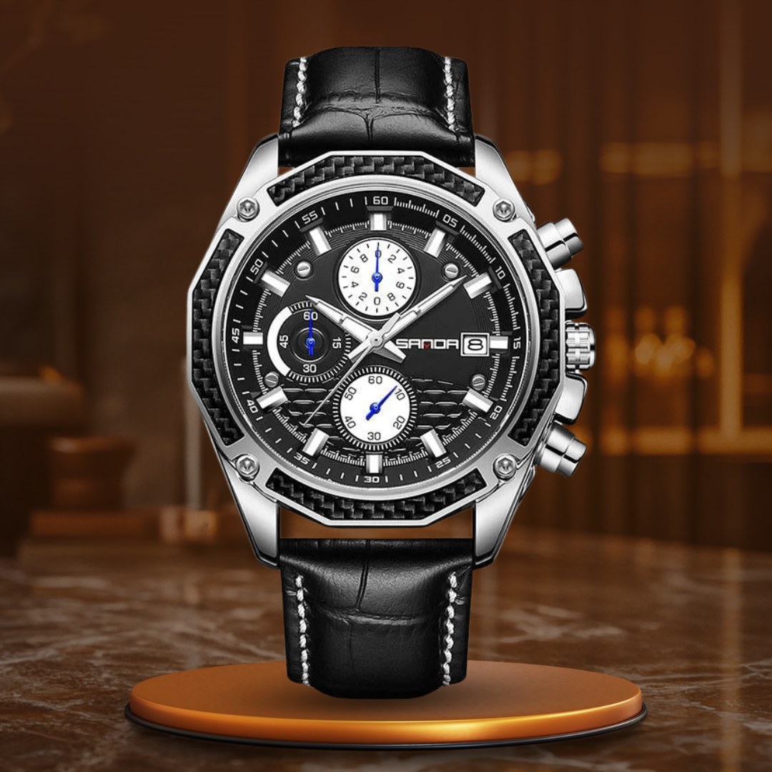 Quartz chronograaf coureurshorloge